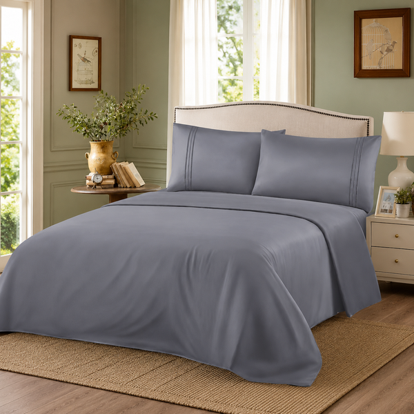 ZARA HOME – Σετ Σεντονιών 300TC – Γκρι-Μπλε
