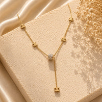 Chanel Κολιέ Lariat με Κρυστάλλινη Χάντρα και CC
