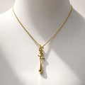 YSL Κολιέ με Μονόγραμμα και Χρυσή Σταγόνα