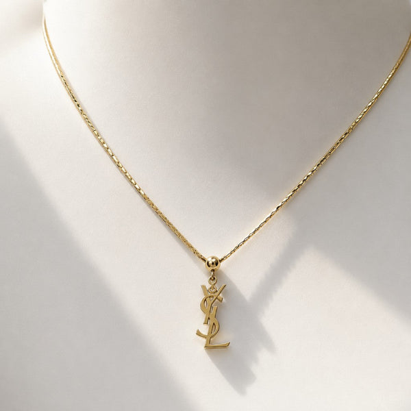 YSL Κολιέ με Χρυσό Λογότυπο YSL