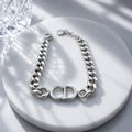 Dior Βραχιόλι Curb CD Ασημί