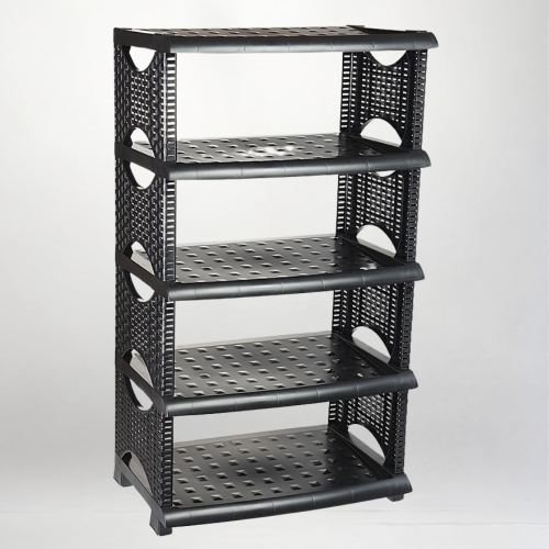 Rattan Παπουτσοθήκη 10 Θέσεων Μαύρη 50x32x89cm D163-BLACK