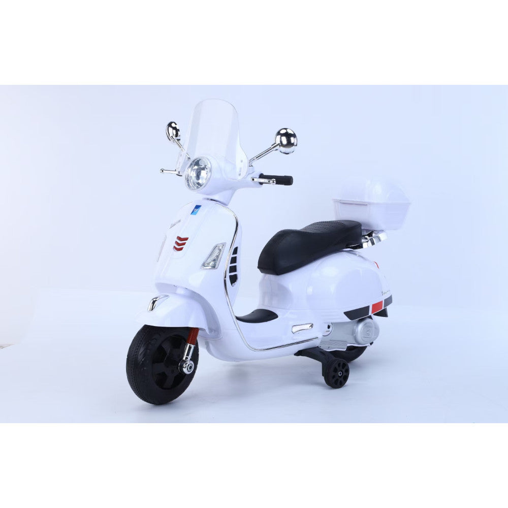 Ηλεκτροκίνητη Μηχανή Vespa  με , Φώτα LED και μουσική  Licensed original 6V Λευκό Q618-WHITE