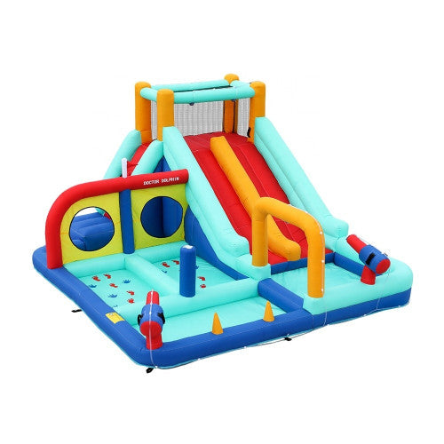 Φουσκωτό Τραμπολίνο Splash & Slide με Νεροπίστολα, Τσουλήθρα & Αναρρίχηση 450×375×215 cm