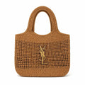 Saint Laurent Woven Raffia Tote Brown