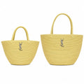 Saint Laurent Woven Raffia Tote Yellow